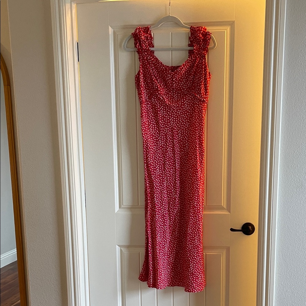 GAP Red Floral Midi Dress
